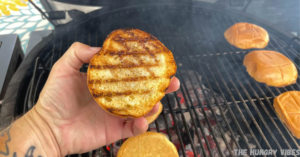 Humger burger buns on the grill