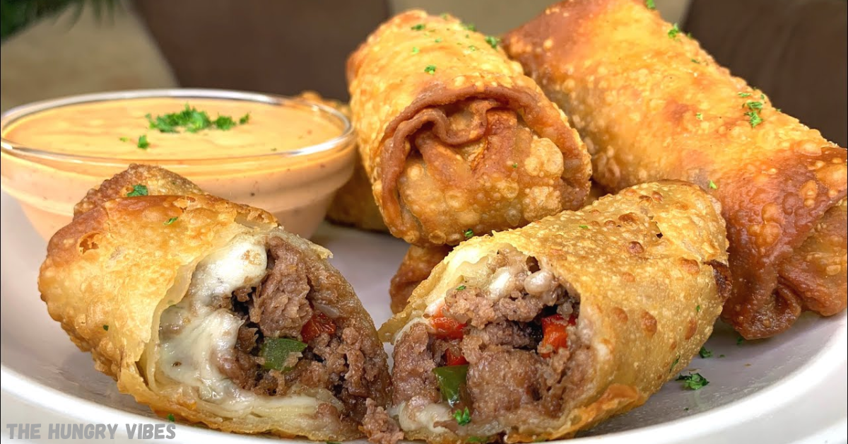 Philly cheesesteak egg rolls