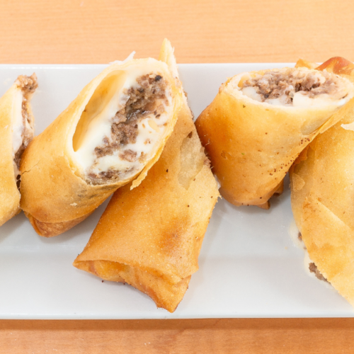 Philly cheesesteak egg rolls