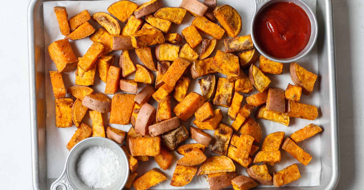 Air fryer sweet potato cubes