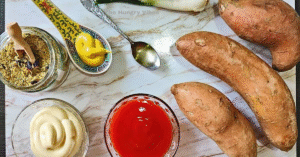 Ingredients for Air Fryer Sweet Potato Cubes